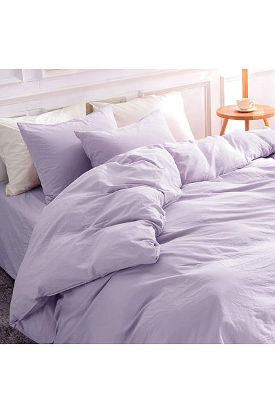 Soft Colours Single Duvet Cover Set with Fitted Sheets