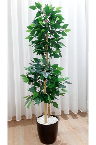 SeR Hediyelik Yapay Çiçek, Yapay Benjamin Ağacı 150 Cm, Yoğun Yapraklı Salon Bitkisi Ev Dekorasyonu