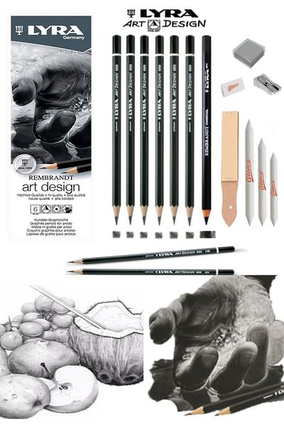 GLANCE Lyra Art Design Graduated Charcoal Sketch Professional Drawing Set