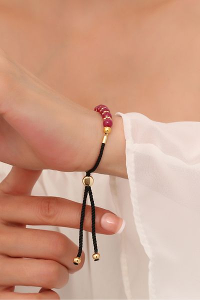 Dünya Doğal Taş Ruby Stone Bracelet