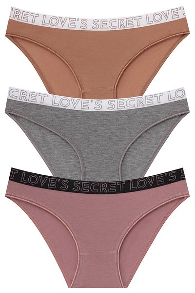 papatya lingerie Pachet de 3 piese economice Bikini Bumbac Anvelopă sport fără urme