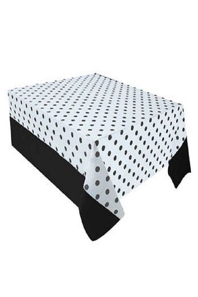 Kazanabil BLACK POLK DOT PARTY TABLE COVER