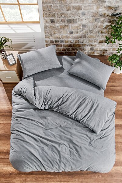 ALE HOME Set cuvertură de pilota unică antracit - cearșaf elastic și pernă