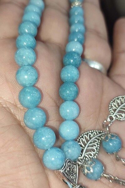 TAŞÇIZADE Akuamarin Taşı 8 mm Natural Doğaltaş Tesbih