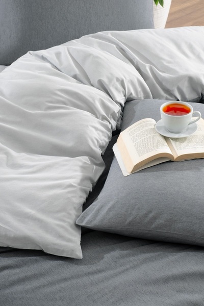 Via Evina ANTRASIT-GRİ TEK KİŞİLİK NEVRESİM TAKIMI LASTİKLİ ÇARŞAF VE 1 YASTIK KILIFI