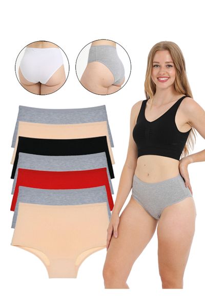 FOURAA Women's Bato High Waist Soft Colorful Seven Day Panties 7 Pack