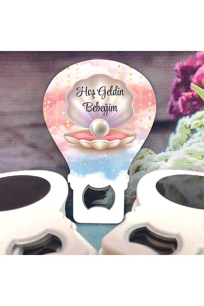 Ege ajans 10 pieces (card and gelatin) seashell model balloon opener magnet