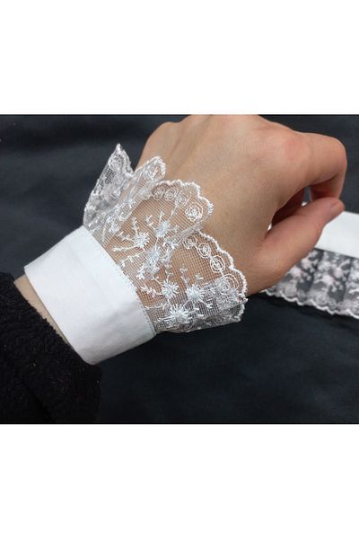 es moda shop Aden Lace Removable Cuff Bracelet White