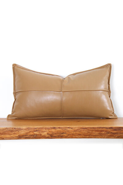 Lorencehome Dobsett Deri Şeker Kırlent - Bej