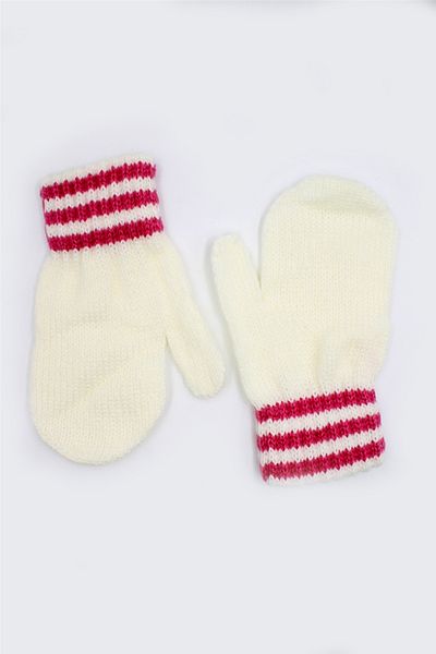 cappello Knitwear Cream Baby Girl Gloves 0-24 Months Capkbyer06