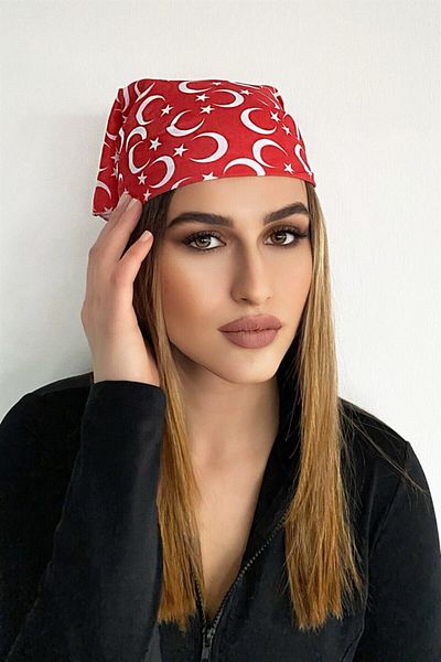 MsLena Butik Шал бандана с шарка на полумесец и звезда