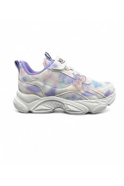 M.P. White Purple Girl's Shoes Sneakers