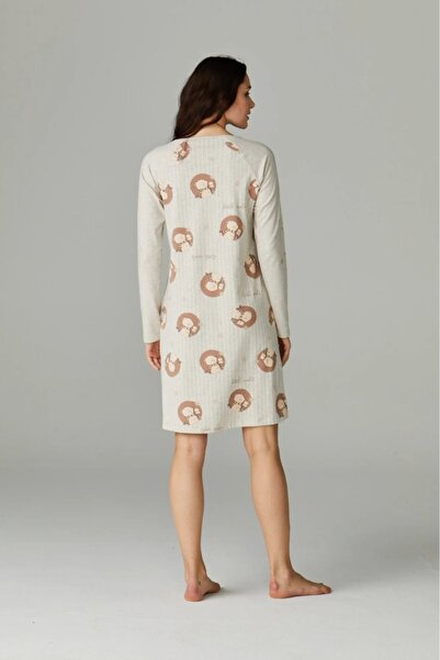 Feyza Cămașă de noapte sport cu mânecă lungă, lungime midi, 4625