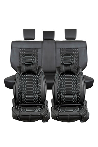 Stil كيا بيكانتو 2011-2017 متوافق مع اللون الأسود والأبيض مجموعة غطاء مقعد السيارة الملكي الأمامي الخلفي