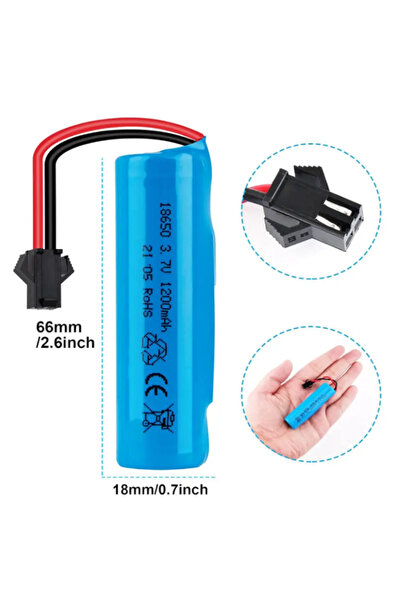 propil 3.7v 18650 Li-On Siyah Soketli 2 Adet Oyuncak Pili Ve Usb Şarj