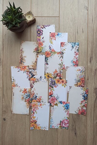 Mona Craftist مجموعة من 15 ورقة سكرابوك بتصميم زهرة عتيقة - مجلة رصاصة