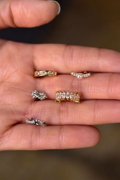Sinsirella Steel Tragus 5-Piece Combination Model 13-1 Earrings