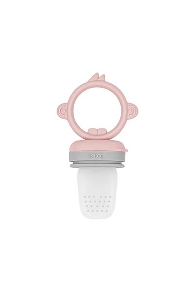 OiOi Pinky Pink Silicone Fruit and Vegetable Pacifier - Powder Gray