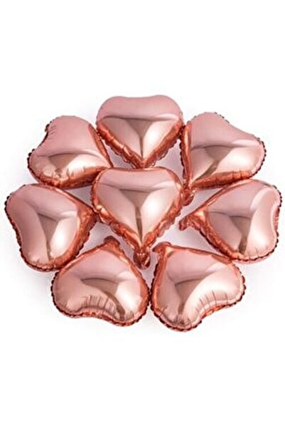 Baloncum Rose Gold Kalp Mini Shape Folyo Balon 10 Adet