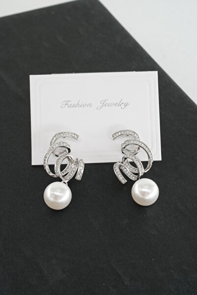 By Zeyna Aksesuar مجموعة أقراط نسائية من سلسلة Vip بحجر الزركون الرغيف الفرنسي