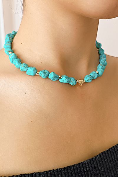 MinimalistTasarım Turquoise Stone Necklace, Evil Eye Necklace, Turquoise Stone Necklace, Energy Necklace, Natural Stone Necklace