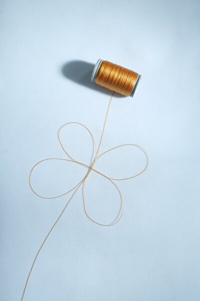 Eskişehir hobi sanat 0,2 mm 60 μέτρα κορδόνι χάντρες προσευχής Σκούρο χρυσό κ...