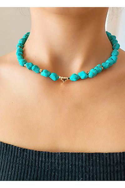 MinimalistTasarım Turquoise Stone Necklace, Evil Eye Necklace, Turquoise Stone Necklace, Energy Necklace, Natural Stone Necklace