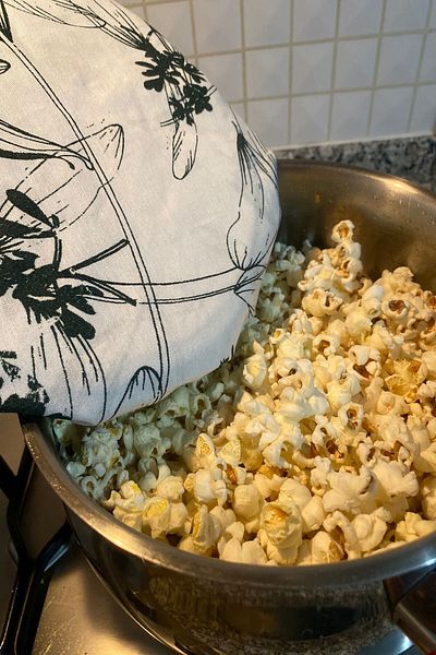 Emtory Home Husa pentru prepararea orezului - Ulei de floricele de porumb rezistent la scurgeri - Elastic - Floral verde
