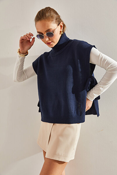 Bianco Lucci Női garbós övkötős kötöttáru pulóver