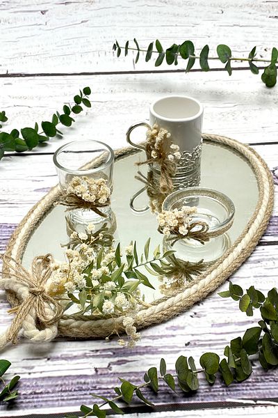 Lora Davet Δίσκος καφέ γαμπρού υπόσχεσης αρραβώνων (1 ΤΕΜ) Natural 53225