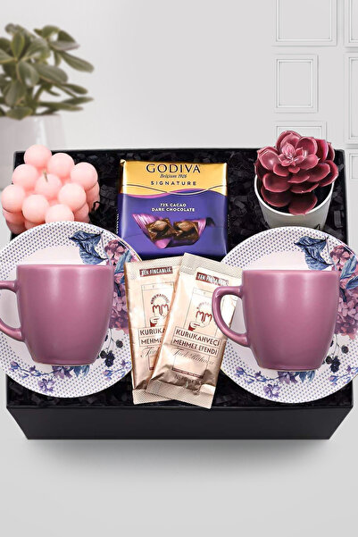 Trendmiya Pembe Türk Kahvesi Fincanı & Türk Kahvesi & Bubble Mum & Mini Saksı...