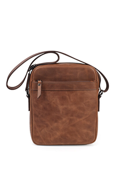 GENTE Ανδρική τσάντα ώμου από γνήσιο δέρμα χιαστί πολλαπλών τμημάτων GN072050DCR