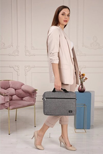 the modawest حقيبة كمبيوتر محمول باللون الرمادي مقاس 15.6 - 16.1 بوصة