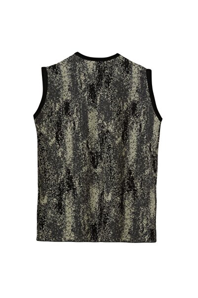 Uludağ Triko Жіночий чорний антрацитовий жилет з V-подібним коміром