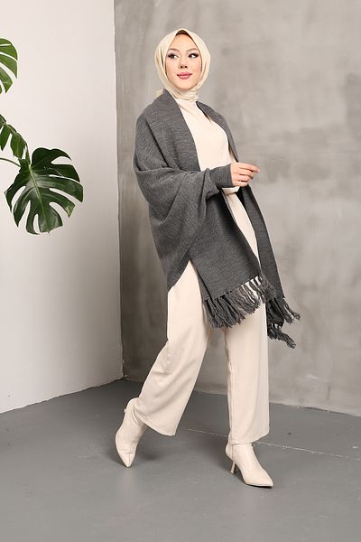 MODAQU Smoked Knitwear Shawl Poncho