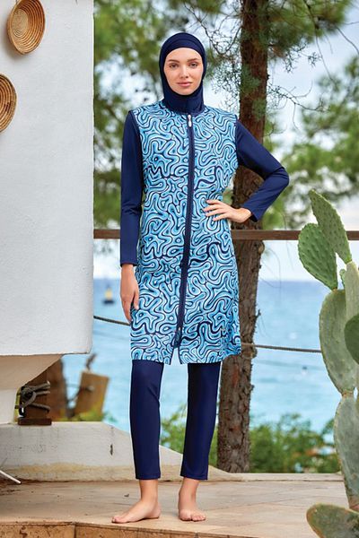 Remsa Mayo Fully Covered Hijab Swimsuit Lana 2236 Dark Navy Blue Remsa Swimsuit