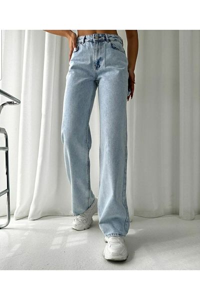 Trn JNS Ice Snow Washed Lycra Blugi de damă cu talie super înaltă Jean