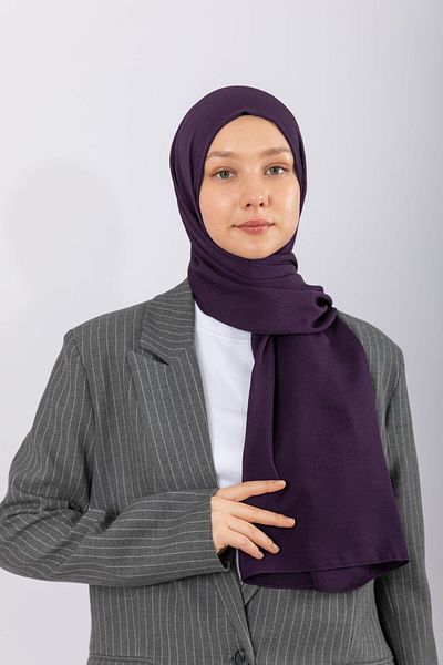 hijabchi Φυσικό Σάλι Κρεπ - Δαμάσκηνο