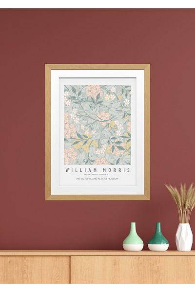 NT Handmade Wooden Frame Look William Morris Wall Decor - 20X30Cm Painting for Living Room Living Bedroom
