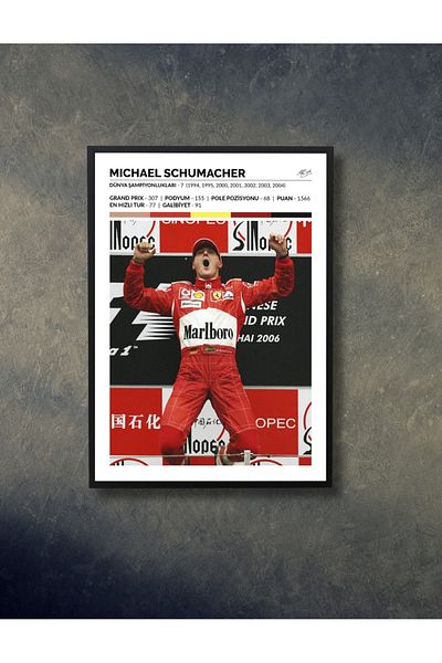 NT Handmade Black Frame Look Michael Schumacher Decor de perete Sufragerie Dormitor Copii Camera 20x30 Pictură