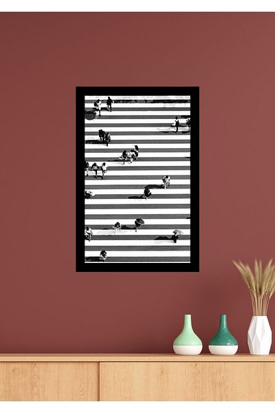NT Handmade Decor de perete Tokyo cu aspect de cadru negru - Pictură 20x30cm pentru sufragerie dormitor