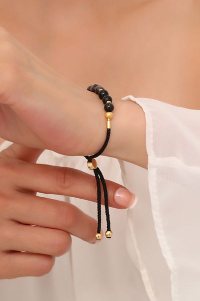 Dünya Doğal Taş Obsidian Stone Bracelet