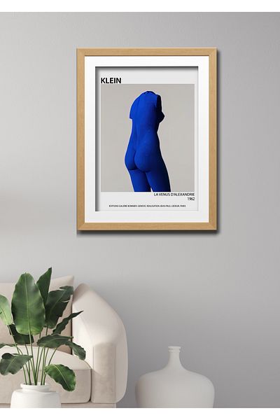 NT Handmade Decor de perete Klein cu aspect de cadru din lemn - Pictură 20x30 cm pentru living dormitor