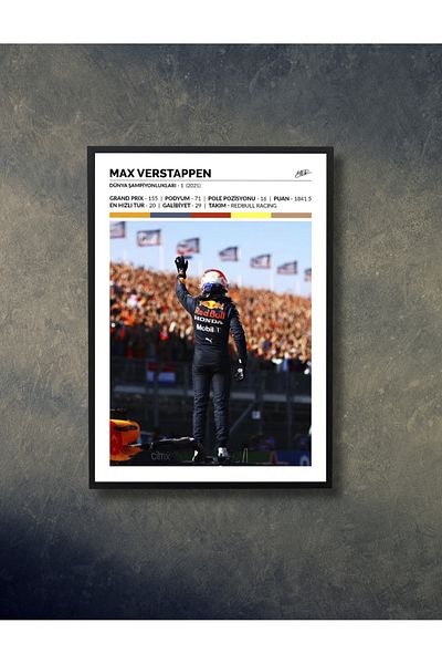 NT Handmade Black Frame Look Max Verstappen Decor de perete Sufragerie Dormitor Copii 20x30 Pictură