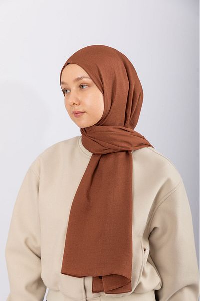 hijabchi Φυσικό Σάλι Κρεπ - Γαλακτόκαφ