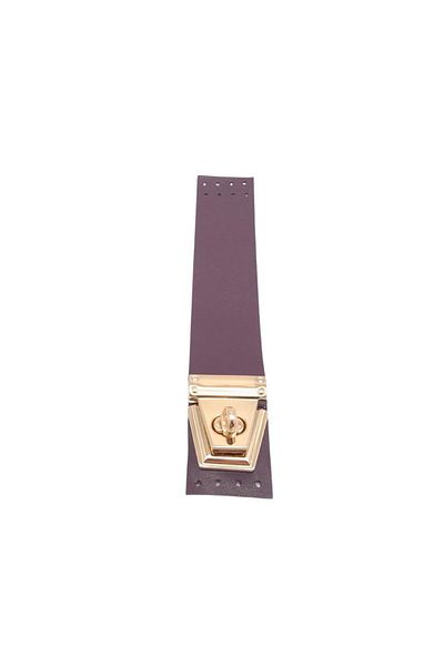 angel çanta aksesuar 18x3,5 cm Τεχνητό Δέρμα Μωβ Χρώμα Κάλυμμα Ανοιχτό Χρυσό Μεταλλικό
