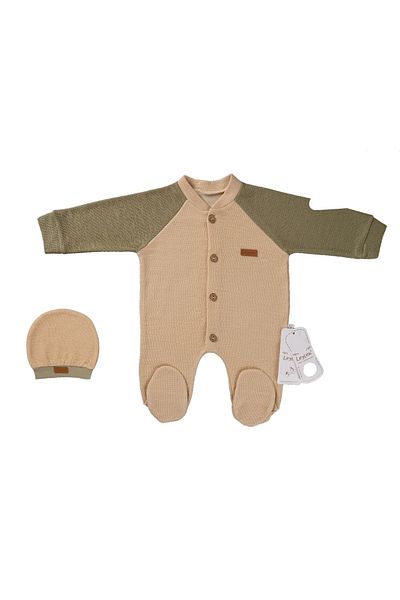 Puro Cotone Baby Jumpsuit Cream-Green