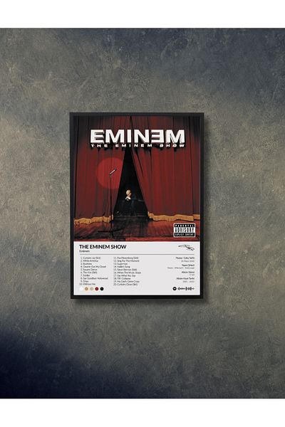 NT Handmade Black Frame Look Eminem The Eminem Show Copertă album Decor de perete MDF 20x30 cm Pictură