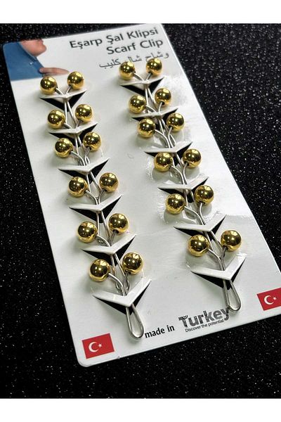 Kent Pazarı Scarf Shawl Clip 12 Pieces
