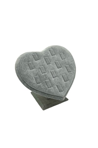 Zeyn Dekor Βάση για δαχτυλίδια καρδιάς σε γκρι χρώμα